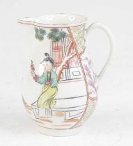 A Worcester porcelain sparrow beak jug cream jug, circa 1770, decorated in the Mandarin pattern, h.