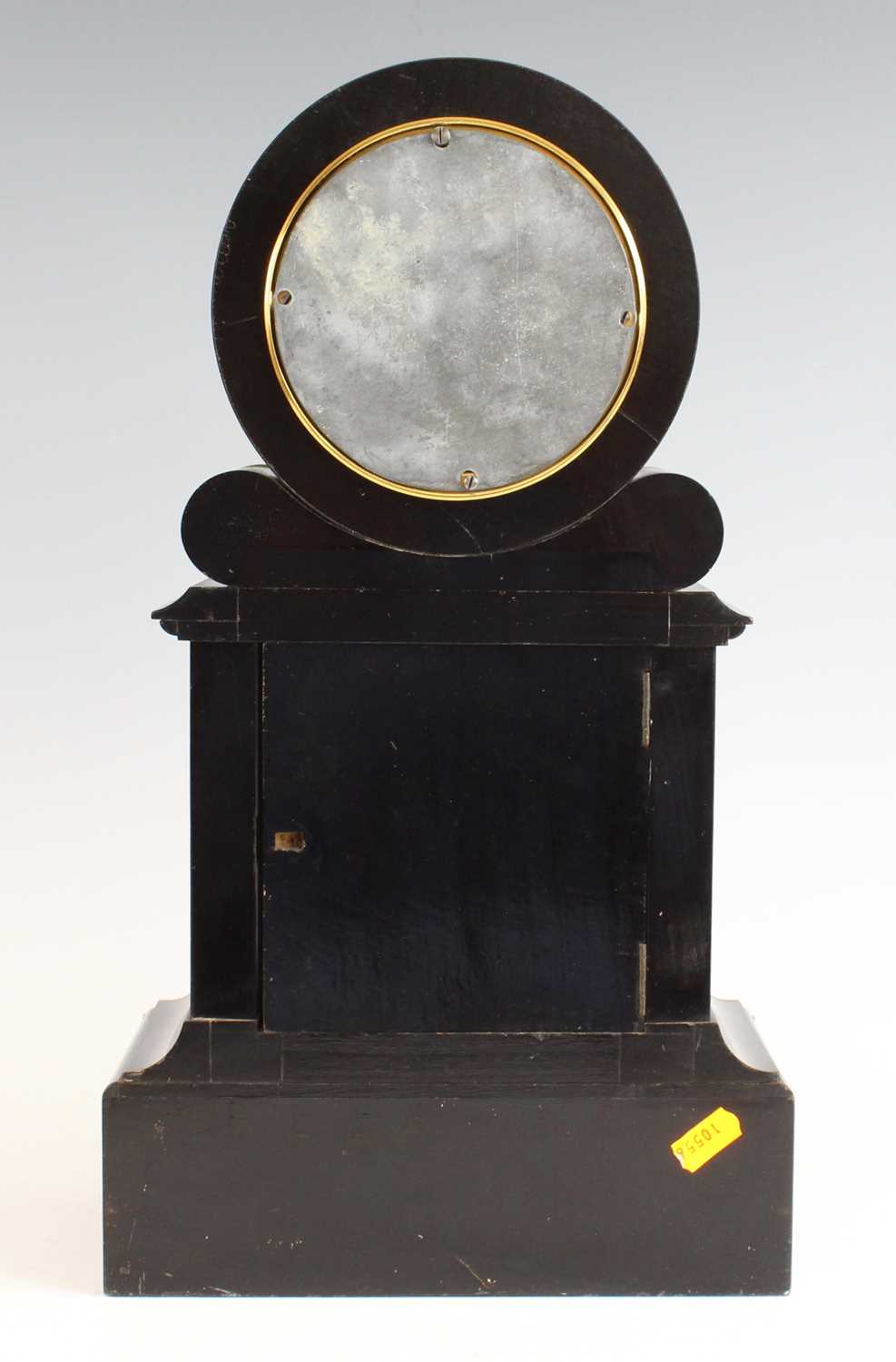 A late 19th century French boulle mantel clock, the white enamel Roman dial signed Potoniè Paris, - Image 4 of 5