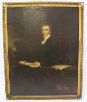 Attributed to James Lonsdale (1777-1839) - half-length portrait of Sheffield Grace FRS, oil on