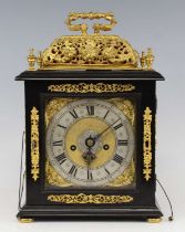 Nathanael Hodges of London - a late 17th century ebony veneered table clock, with pull quarter