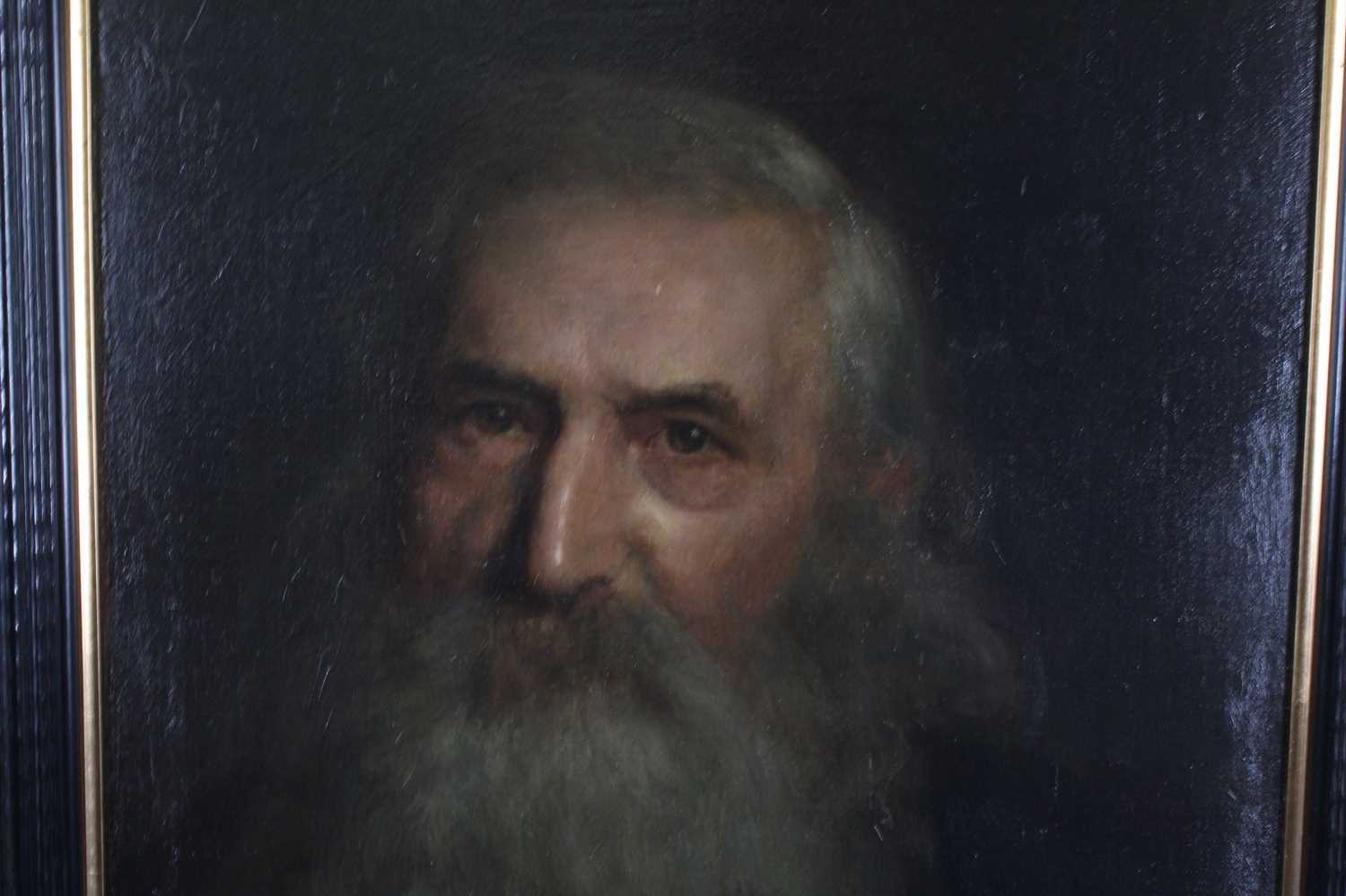 Late 19th century English school - half-length portrait study of Lord Leighton(?), oil on canvas, 51 - Image 3 of 4