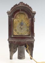 William Sterck of London - an 18th century oak cased hooded wall clock, having a 4¼" arched brass