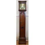 Richard Sill, Wigton, an early 18th Century oak cased single pointer 30 hour longcase clock,