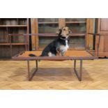 A mid 20th Century, Goddards of London, steel and canvas folding dog bed, 95 x 61 x 47 cm (