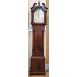 A George III mahogany 8 day long case clock, having a single train 'bolt and shutter' movement,