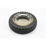 A vintage Goodyear rubber and glass promotional counter top ashtray in the form of a tyre, 15 cm