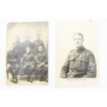 [ Victoria Cross ] Two portrait postcards portraying Private Arthur Hutt. [Awarded the Victoria