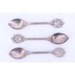 Three early 20th Century electroplate rifle marksmanship trophy spoons, 11.5 cm