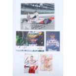 [ Autographs ] A collection of motor racing / F1 autographs, including Pedro de la Rosa, Murray