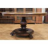 A Victorian rosewood snap top breakfast table, 128 x 72 cm