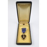 A cased US military Purple Heart medal