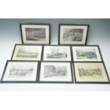 A quantity of uniformly framed lithographic prints variously depicting horse racing, hunting and