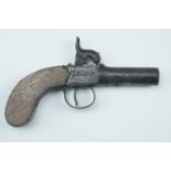 An early 19th Century pocket percussion pistol, 15.5 cm, (functioning lock with strong action)