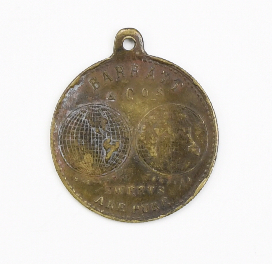 A 1911 Barratt & Co confectioners copper coronation commemorative medallion bearing the legend " - Image 2 of 2