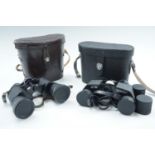 Two sets of cased binoculars, Skybolt Super 8 x 40 and Mirador 8 x 30