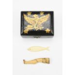A small quantity of 19th Century and later curios, including two intaglio engraved semi-precious