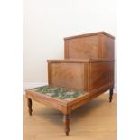 A Regency mahogany step commode, the commode drawer having a hinged cover and retaining its turned