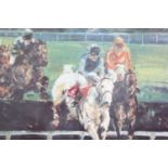 [ Horse Racing ] After Claire Eva Burton (British, b. 1955) "Desert Orchid, Simon Sherwood,