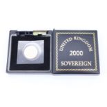 A 2000 gold sovereign, (case a/f)