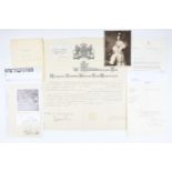 A group of early 20th Century and Second World War documents pertaining to Queen Wilhelmina of the