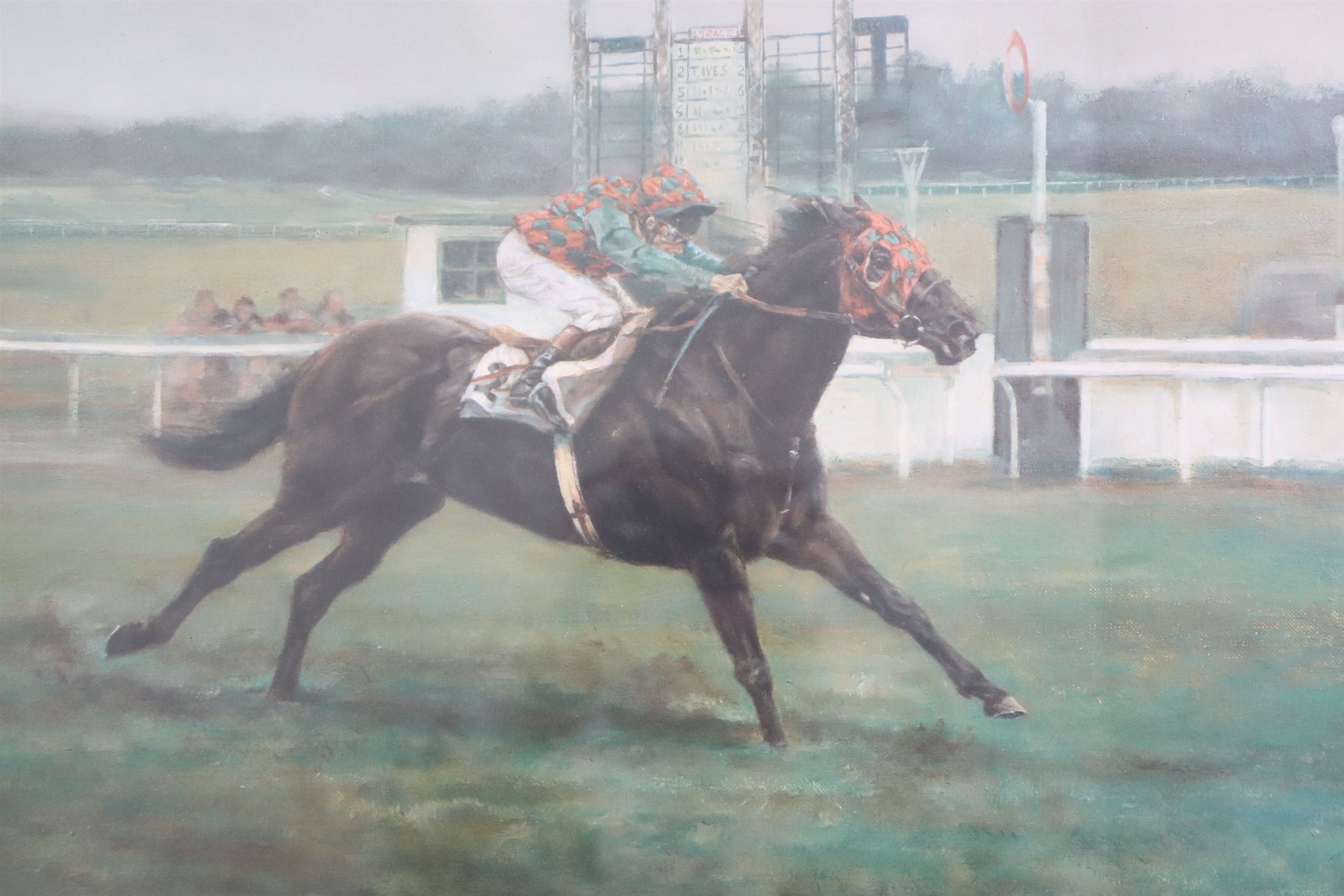 [ Horse Racing ] After Claire Eva Burton (British, b. 1955) "Provideo", a study of jockey and