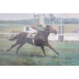 [ Horse Racing ] After Claire Eva Burton (British, b. 1955) "Provideo", a study of jockey and