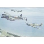 After Robert Tomlin "Lest We Forget", Hawker Hurricane, Avro Lancaster and Supermarine Spitfire of