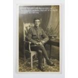 [ Victoria Cross ] A portrait postcard portraying Private Harry Christian. [Awarded the Victoria