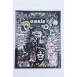 [ Autographs ] An Oasis signed photograph / print, 25 x 20 cm