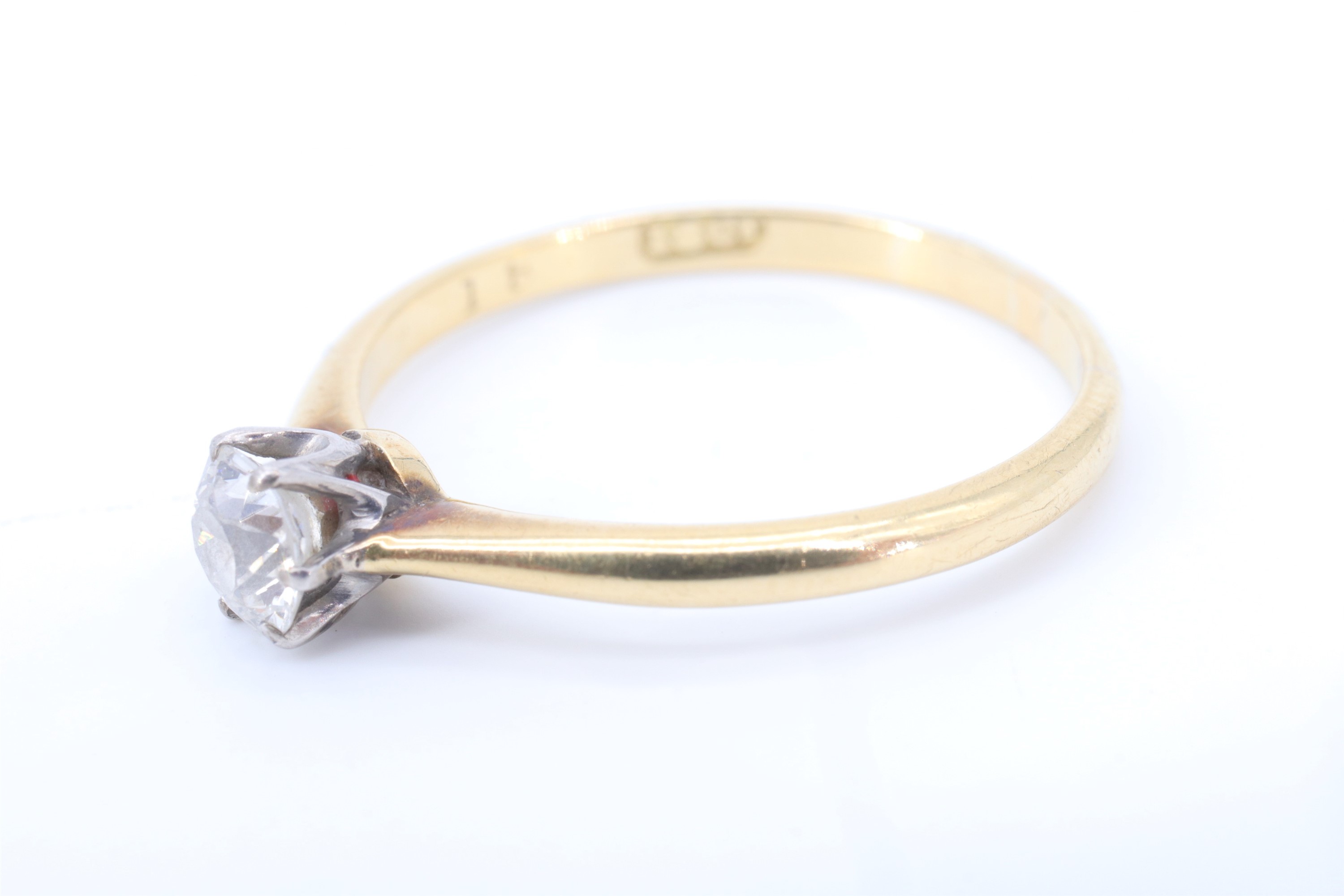 A vintage diamond solitaire ring, having a brilliant cut diamond of approximately 0.36 carat, - Image 2 of 5