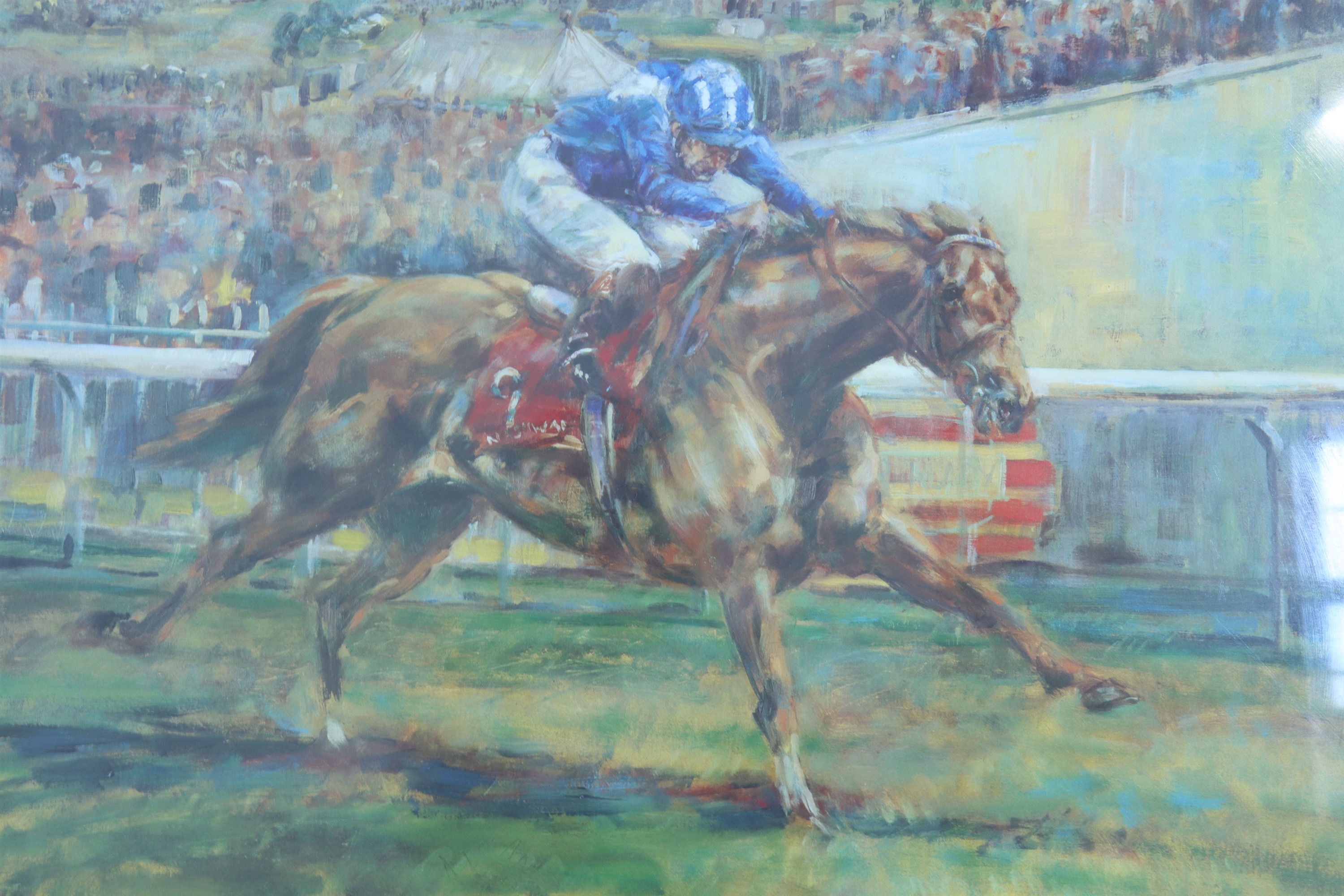 [ Horse Racing ] After Claire Eva Burton (British, b. 1955) "Nashwan", a loose, dynamic,