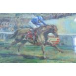 [ Horse Racing ] After Claire Eva Burton (British, b. 1955) "Nashwan", a loose, dynamic,