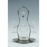 A late Victorian / Edwardian Edinburgh style cut glass thistle-form liqueur decanter and glasses