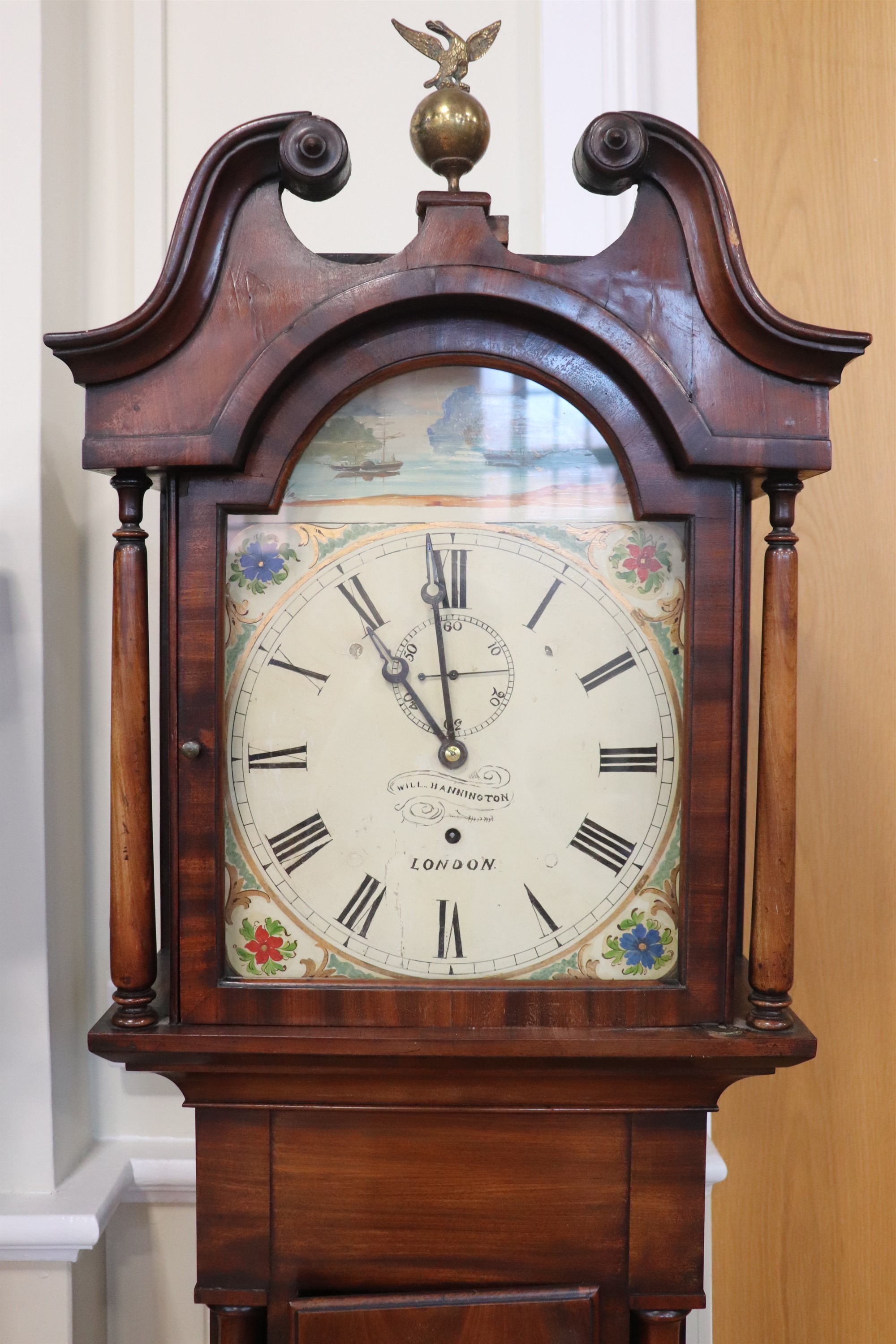 A George III mahogany 8 day long case clock, having a single train 'bolt and shutter' movement, - Image 2 of 6