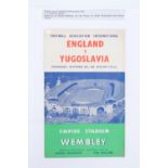 [ Autographs ] A 1956 England v Yugoslavia football matchday programme signed by Sir Stanley