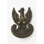 A Second World War Free Polish Army cap badge, in cast brass with screw-post back, 38 mm x 26 mm