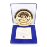 A cased Pobjoy Mint 22 ct gold plated silver "Royal Plate" coin set Armada dish, commemorating Queen