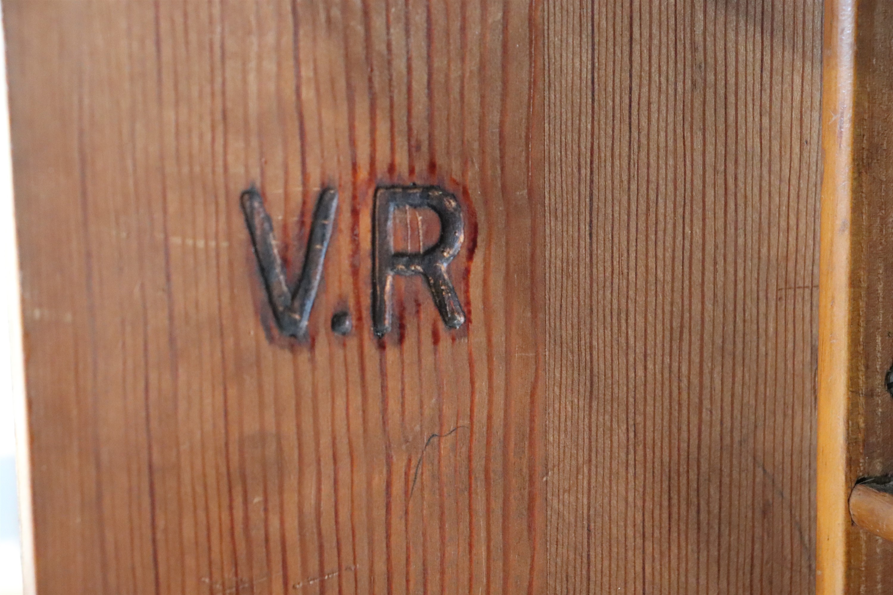 A Victorian pitch pine Post Office sorting room cabinet, lined with varying sizes of pigeon holes, - Image 2 of 3