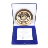 A cased Pobjoy Mint 22 ct gold plated silver "Royal Plate" coin set Armada dish, Pobjoy Mint Ltd,