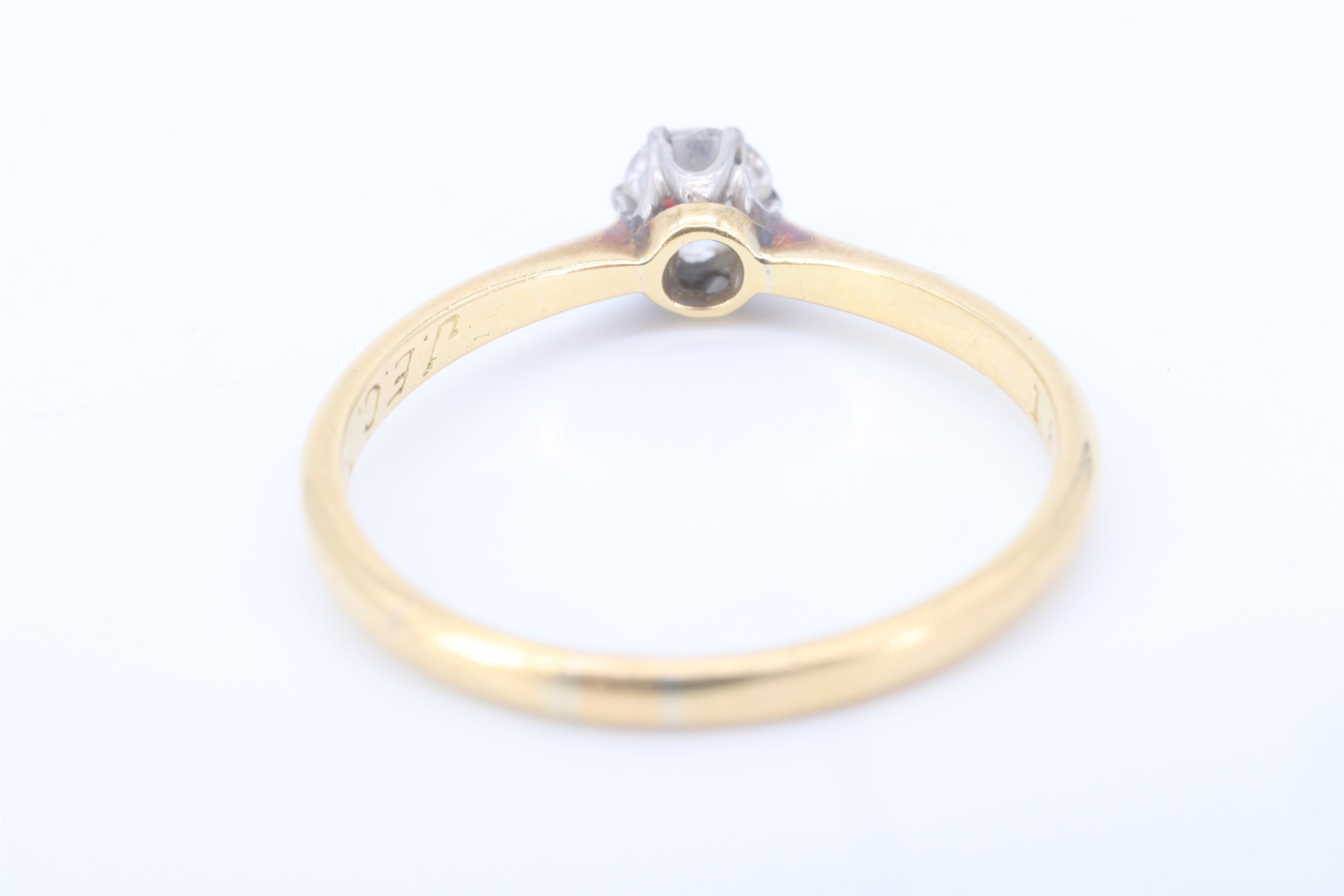 A vintage diamond solitaire ring, having a brilliant cut diamond of approximately 0.36 carat, - Image 3 of 5