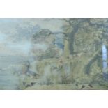 Three late 19th, early 20th Century hunt scenes, watercolour tinted lithographs, in gilt slip and