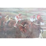 [ Horse Racing ] After Claire Eva Burton (British, b. 1955) "Queen Elizabeth the Queen Mother Chase,