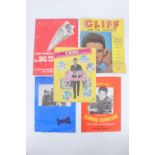 1960s popular music programmes and ephemera, including a "Cliff and the Shadows" magazine, a