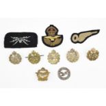 A group of RAF, RCAF, ATC and South African Air Force cap and other badges