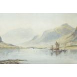 A pair of late 19th Century loch views, comprising a coastal depiction of a small fishing boat