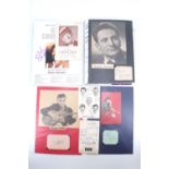 A group of autographs and concert souvenir brochures, including a Lonnie Donegan autograph mounted