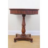 A George IV mahogany pedestal work table, 61 x 46 x 75 cm