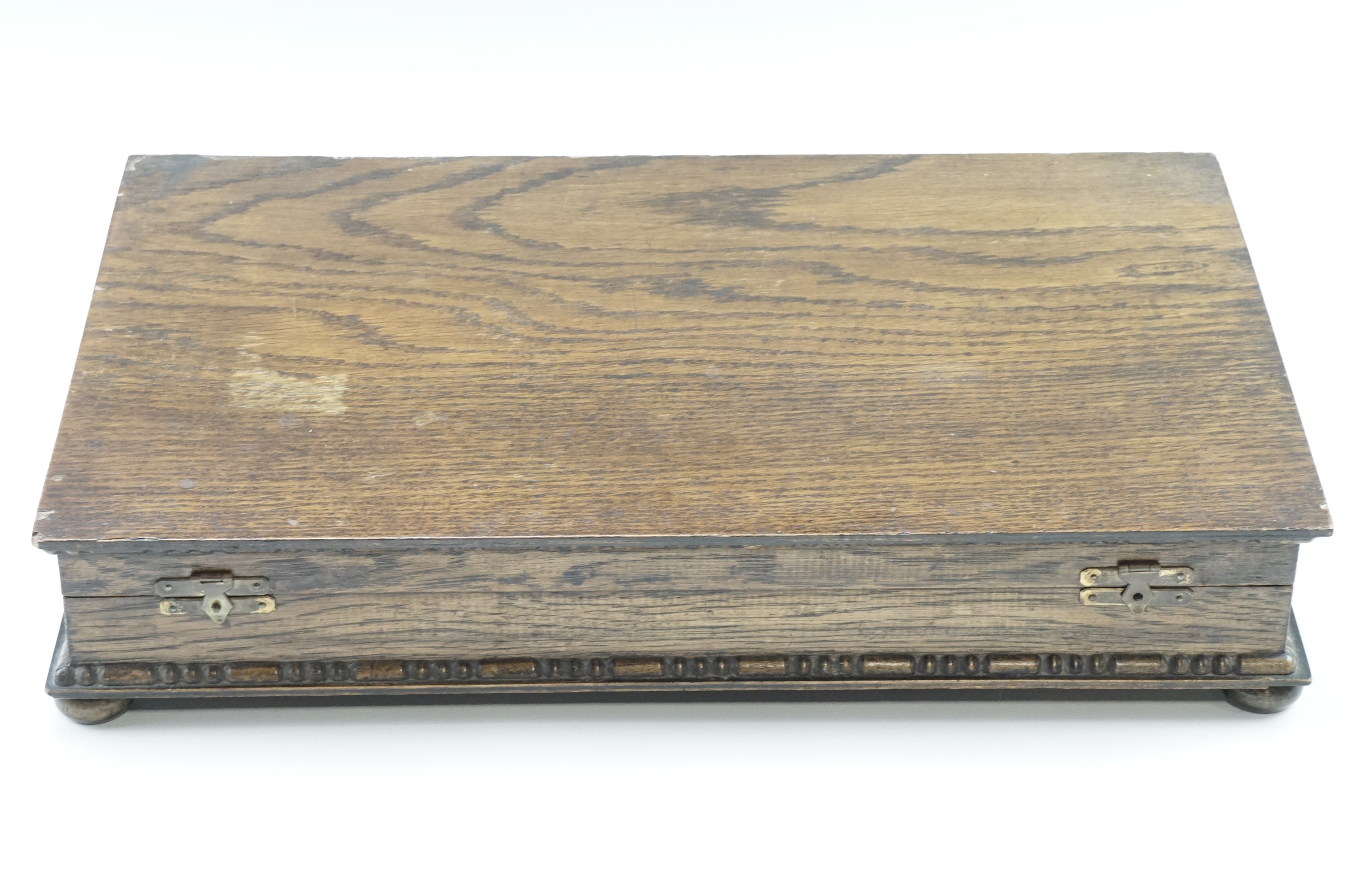 A 1930s oak veneered canteen of electroplated cutlery, 47 x 28 x 9 cm - Image 2 of 2