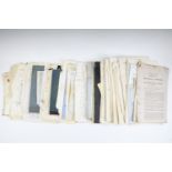 A quantity of 19th century and later share certificates, company reports, receipts, and business