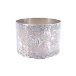 A silver monogrammed napkin ring, Sheffield 1946, 30 g